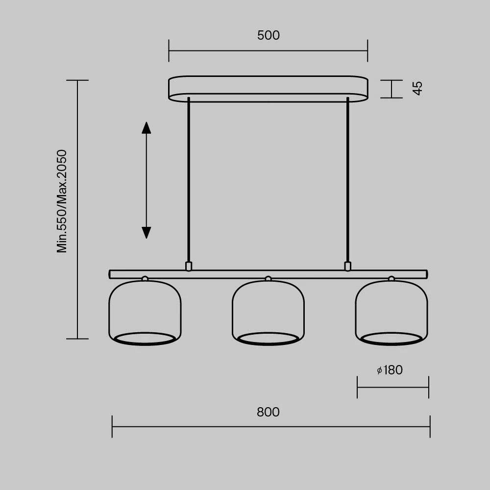 Lustra din Metal Auriu si Sticla Auriu H205xL80cm Spirito