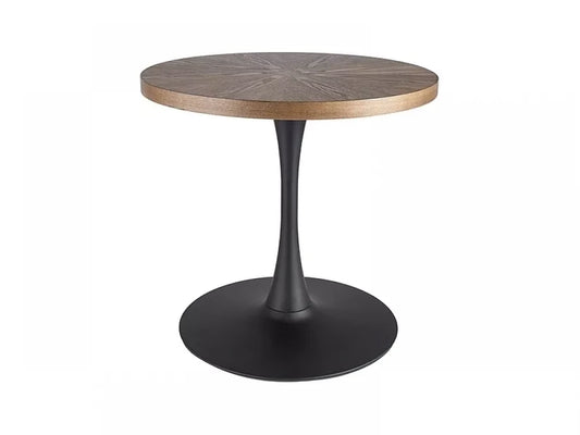 Masa Rotunda din MDF+Furnir Maro si Metal Negru D80xH76cm Amadeo