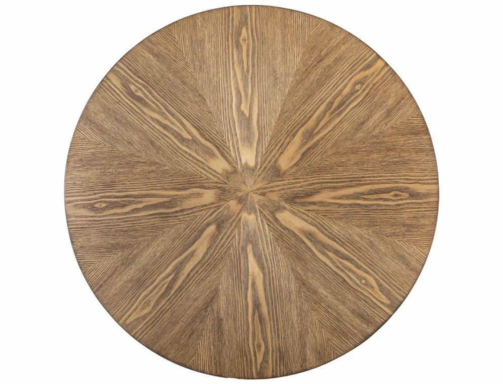 Masa Rotunda din MDF+Furnir Maro si Metal Negru D80xH76cm Amadeo