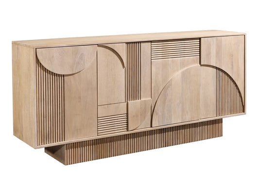 Comoda din Lemn de mango si Lemn de salcam Maro deschis L170xH80cm Art Deko