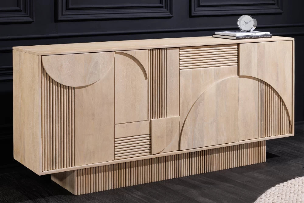 Comoda din Lemn de mango si Lemn de salcam Maro deschis L170xH80cm Art Deko