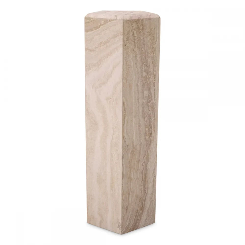 Coloana Hexagonala din Travertin Bej L31xH99cm Cuneo Eichholtz