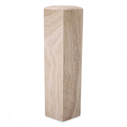 Coloana Hexagonala din Travertin Bej L31xH99cm Cuneo Eichholtz