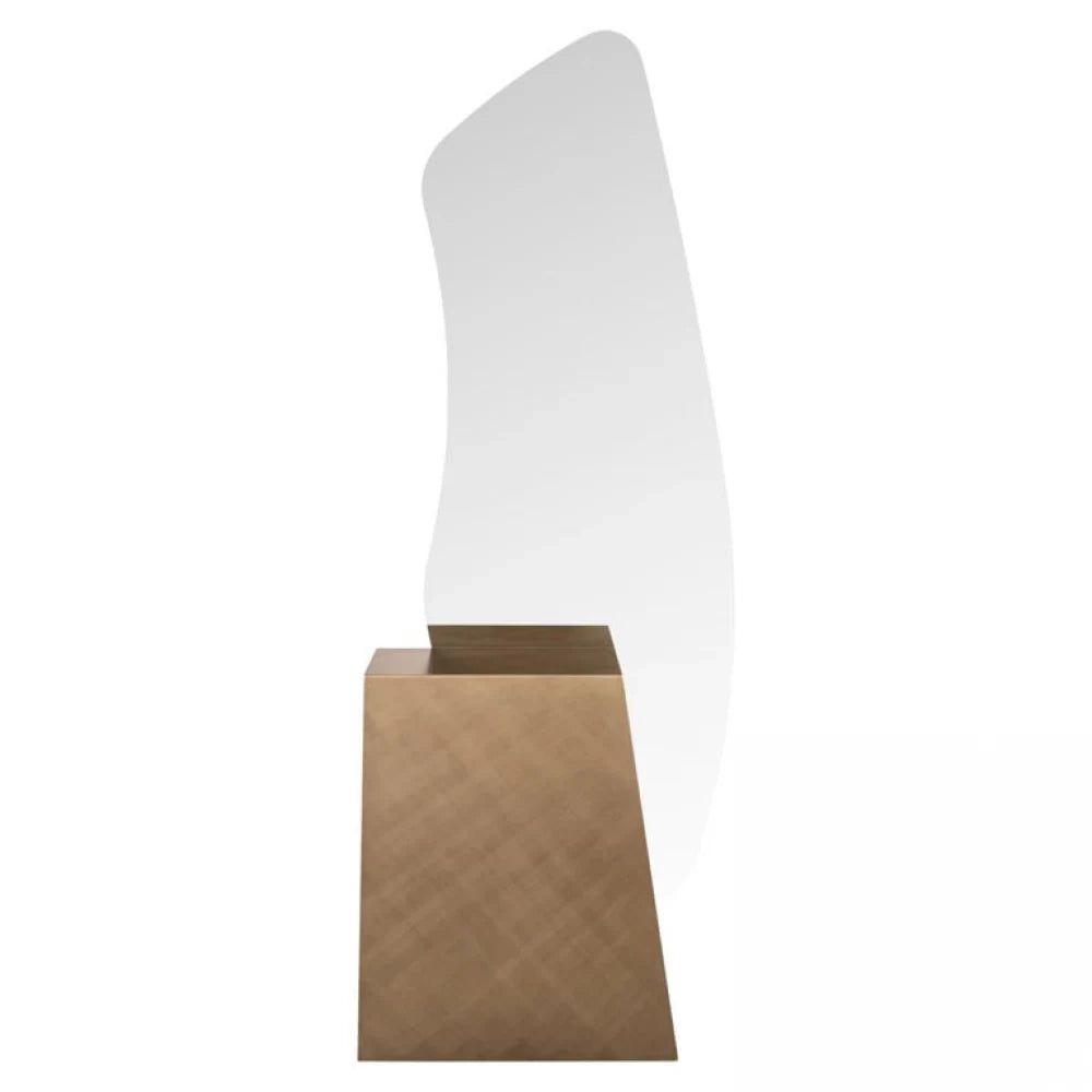 Oglinda de podea Asimetrica cu rama din Metal Auriu periat L75xH202cm Mayla