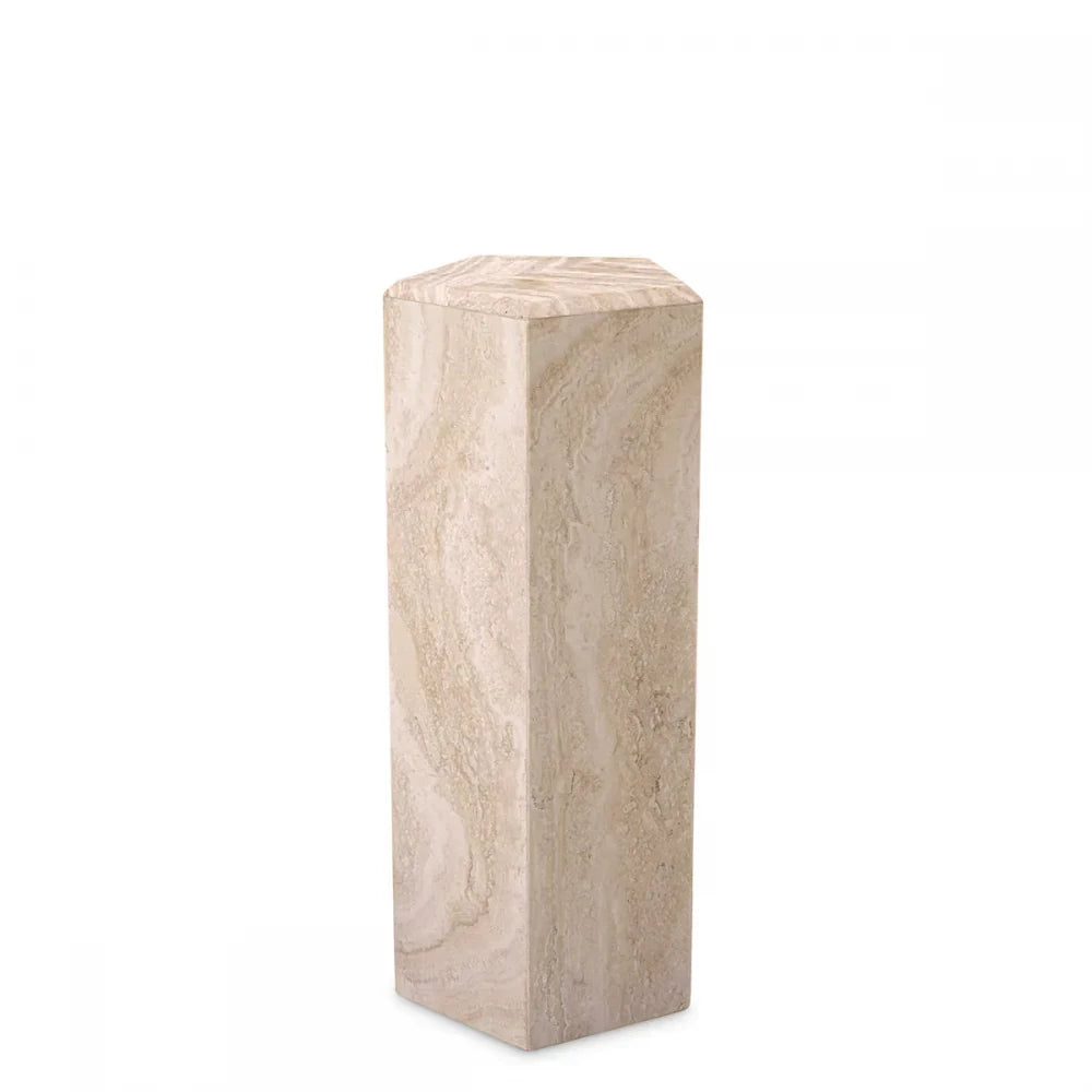 Coloana Hexagonala din Travertin Bej L31xH79.5cm Cuneo Eichholtz