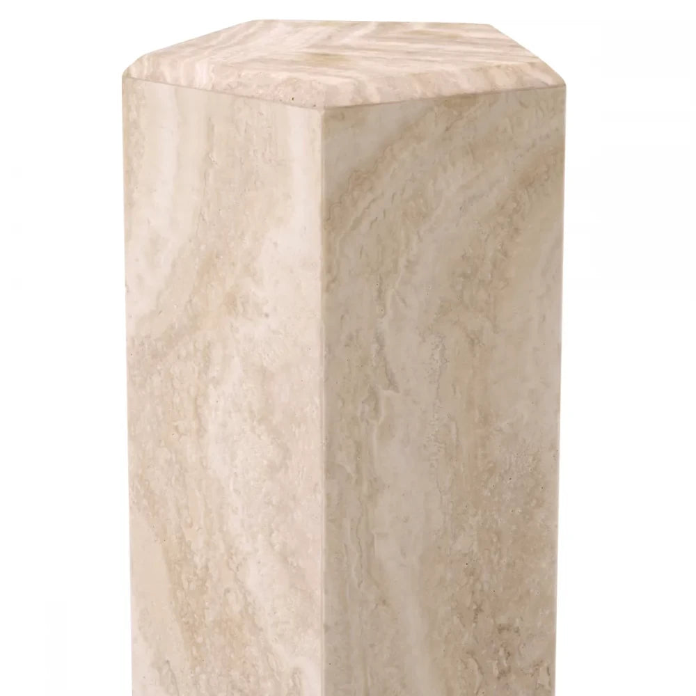 Coloana Hexagonala din Travertin Bej L31xH79.5cm Cuneo Eichholtz