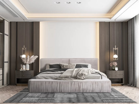 Pat 160x200cm tapitat cu Catifea Bej Naomi