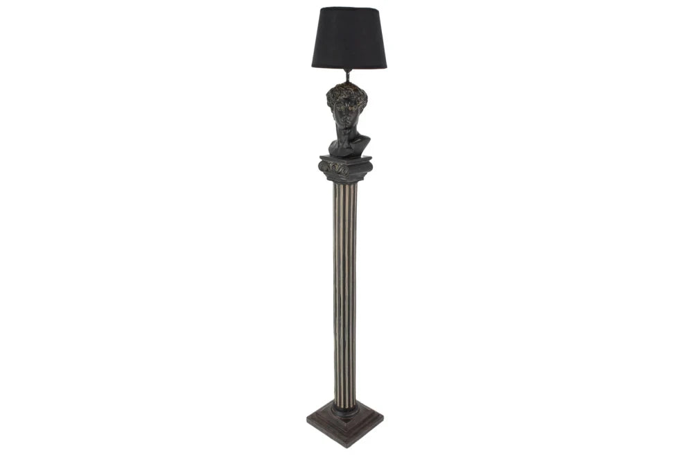 Lampa de podea din Rasina/Textil Negru L19xH120cm DAVID