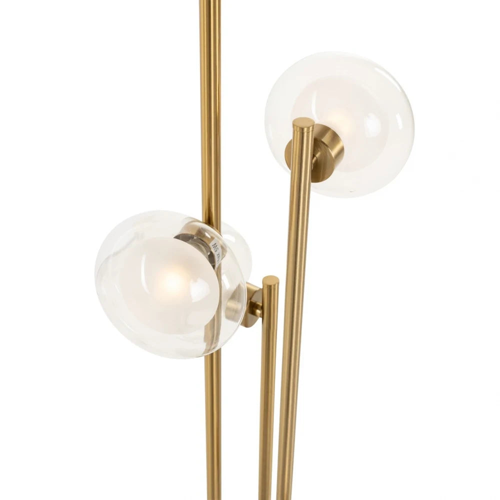Lampa de podea din Metal/Sticla Alama/Transparent D33xH140cm Luva Richmond Interiors