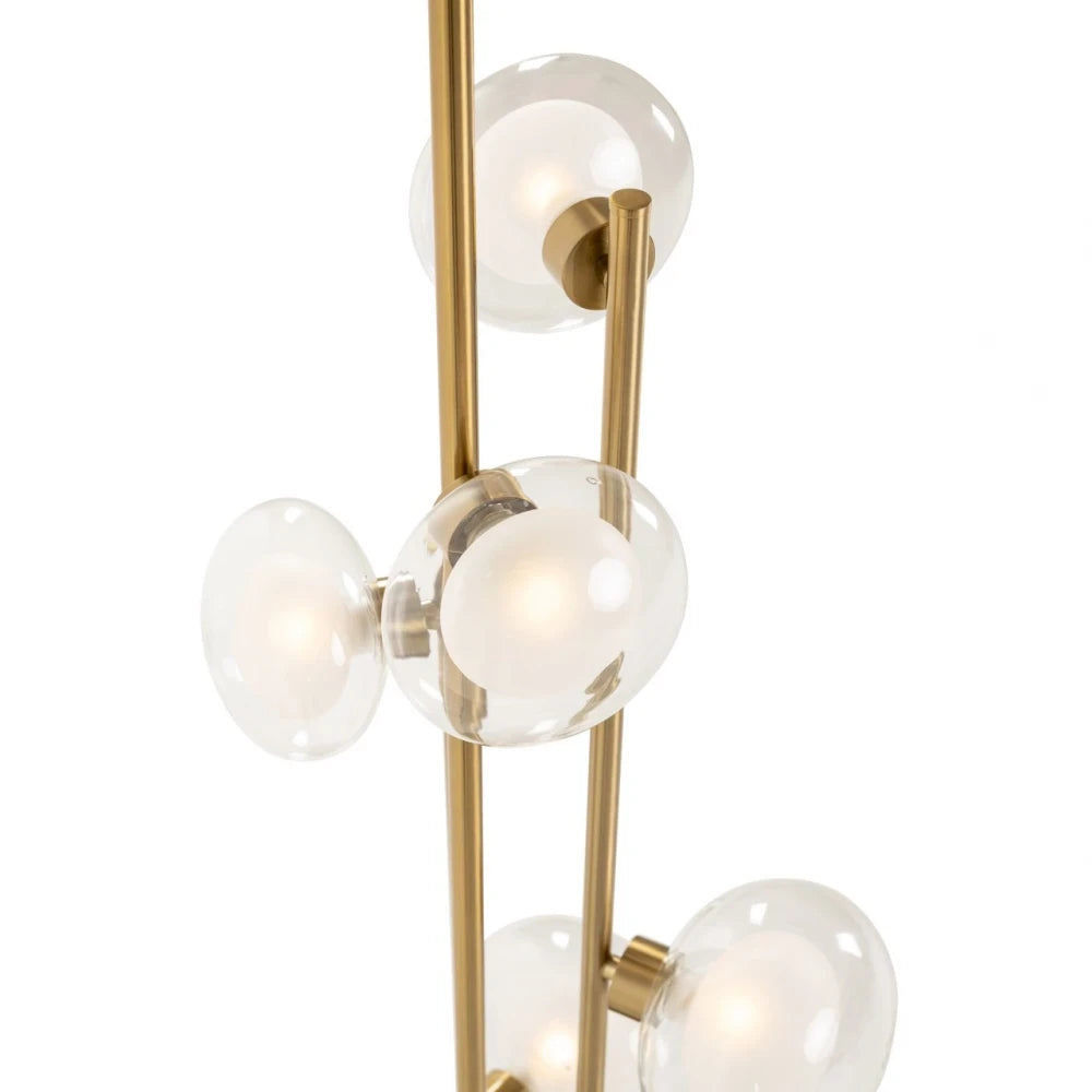 Lampa de podea din Metal/Sticla Alama/Transparent D33xH140cm Luva Richmond Interiors