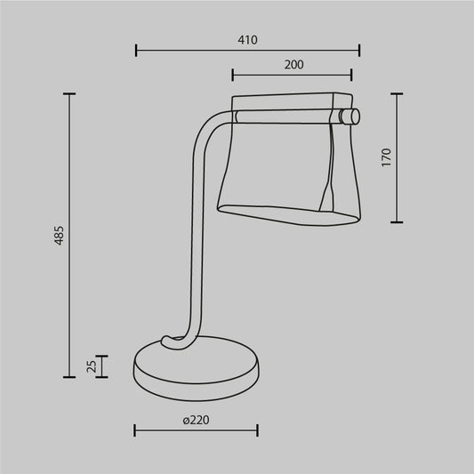 Veioza din Metal Alama si Sticla Transparent H48.5xL41cm Cabaret