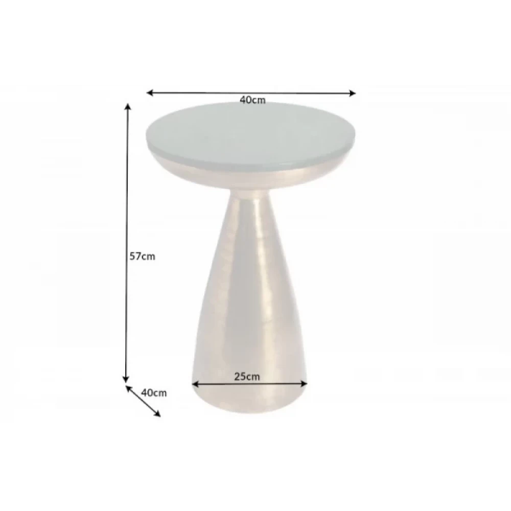 Masuta laterala Rotunda din Marmura Verde si Metal Auriu D40xH57cm Elements