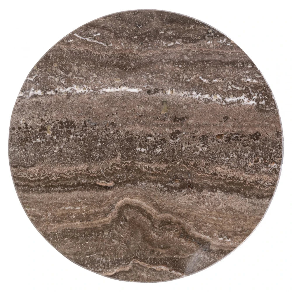 Masuta laterala din Aluminiu Bronz si Travertin Maro D30xH63cm Eldora Richmond interiors