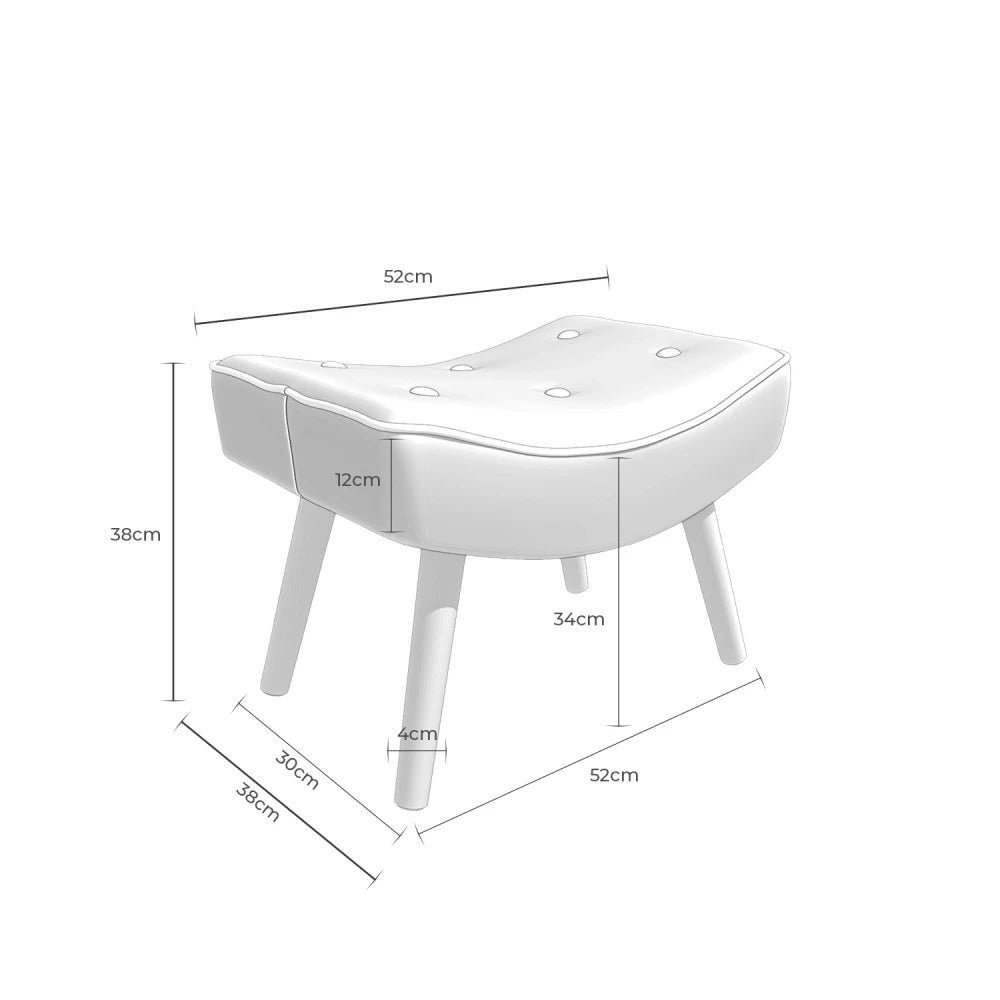 Taburet Dublin galben L52cm x A38cm x H38cm