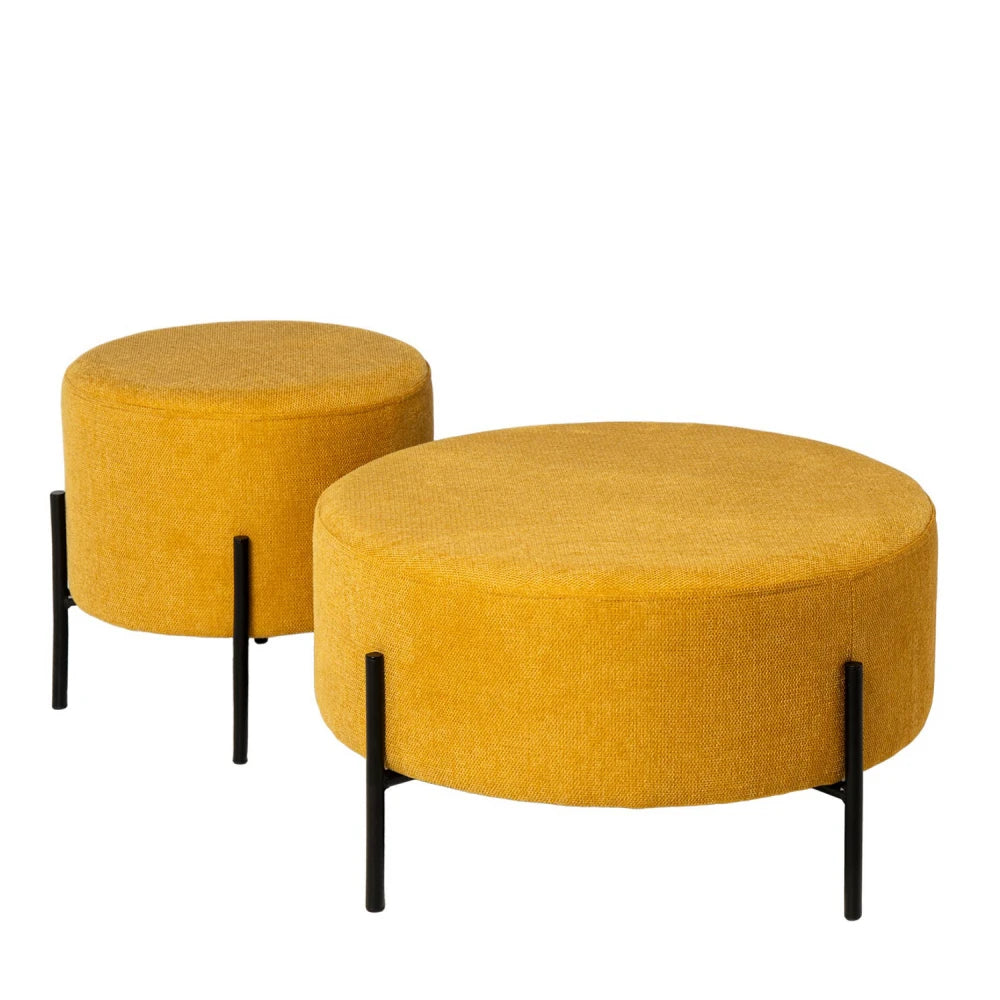 Taburet Camilo galben D60cm x H35cm