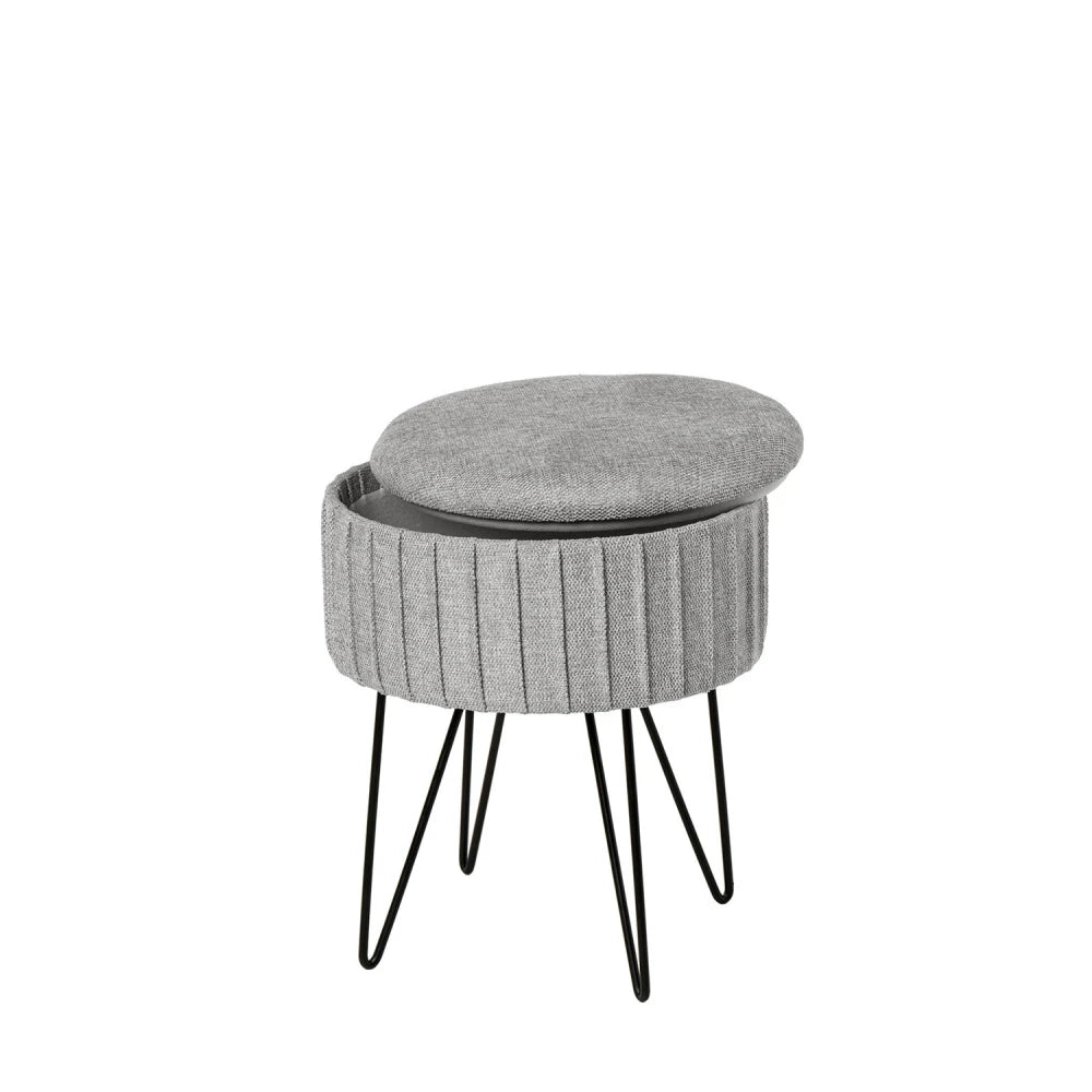 Taburet Ethan gri D37cm x H44cm