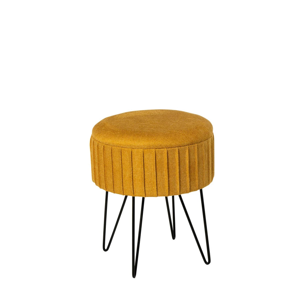 Taburet Ethan galben D37cm x H44cm