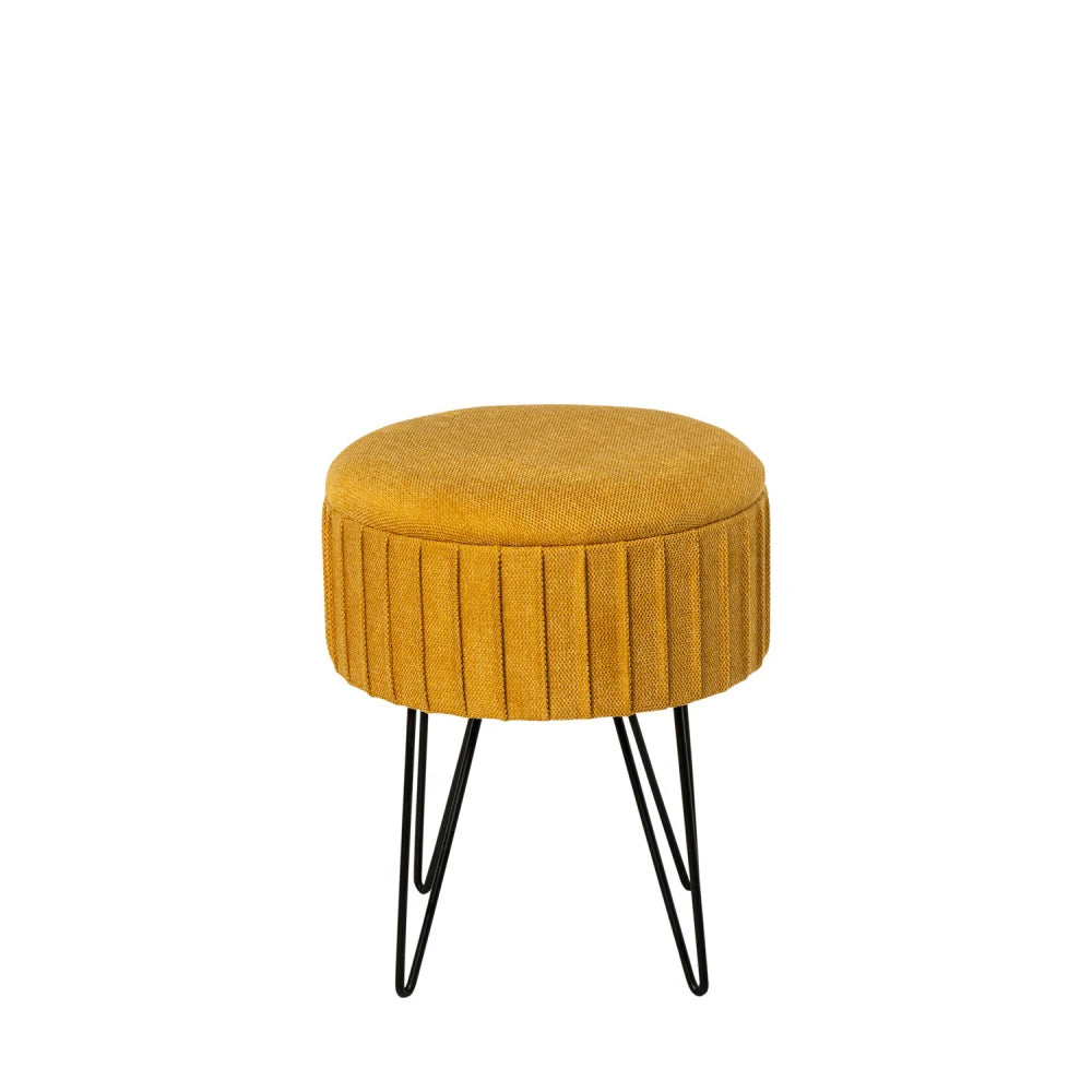 Taburet Ethan galben D37cm x H44cm