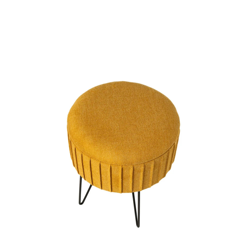 Taburet Ethan galben D37cm x H44cm