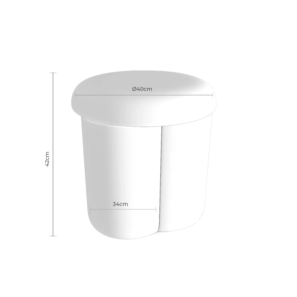 Taburet Lyan gri l40cm x A40cm x H42cm