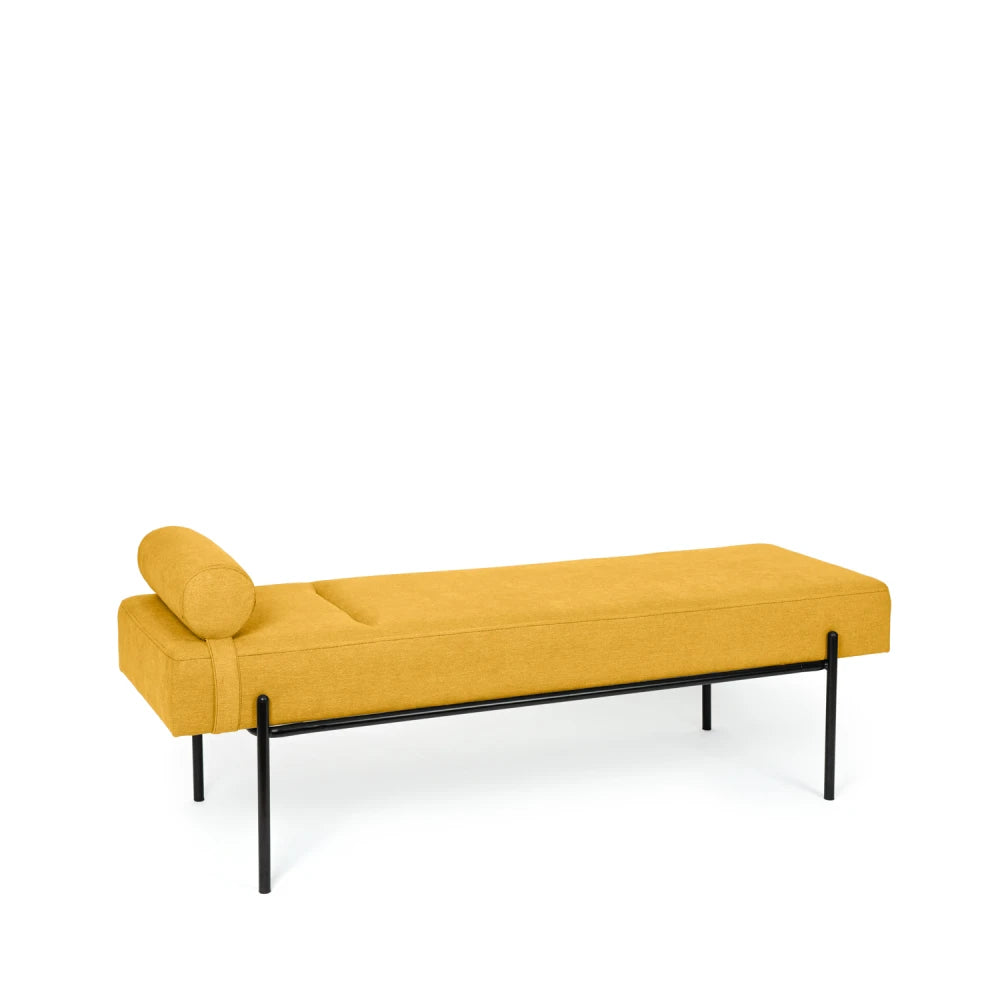 Bancheta Edimburgo galben / negru L140cm x A45cm x H55cm