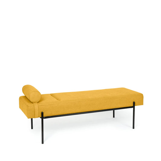 Bancheta Edimburgo galben / negru L140cm x A45cm x H55cm