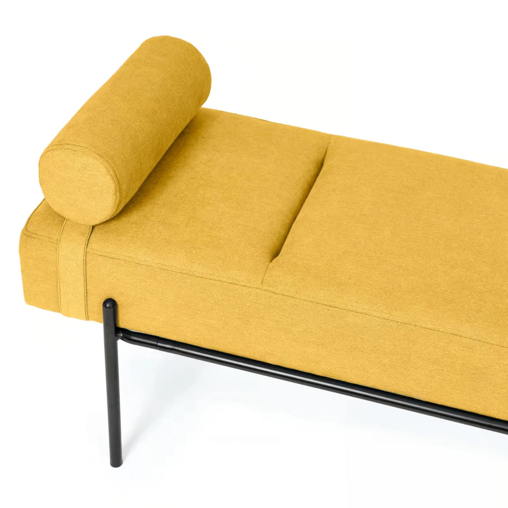 Bancheta Edimburgo galben / negru L140cm x A45cm x H55cm