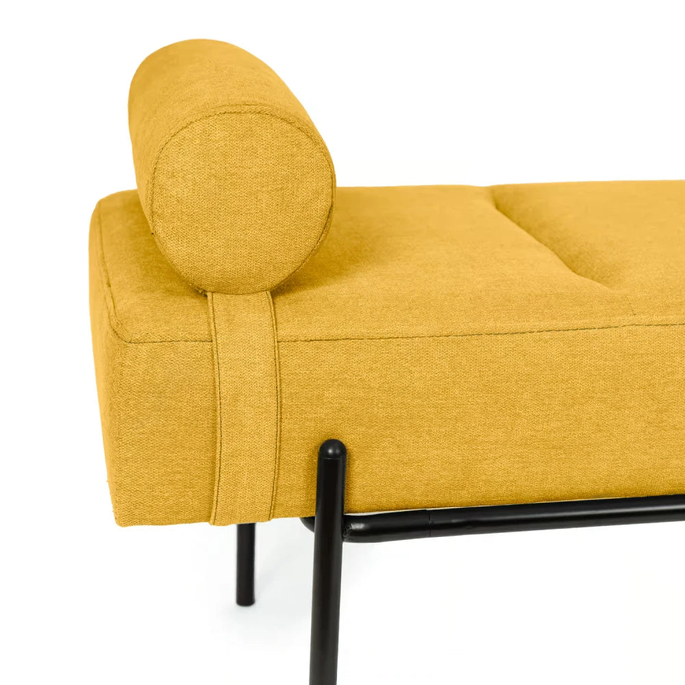 Bancheta Edimburgo galben / negru L140cm x A45cm x H55cm