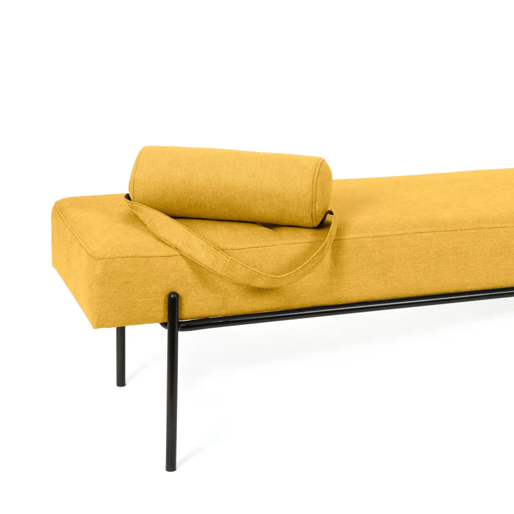 Bancheta Edimburgo galben / negru L140cm x A45cm x H55cm