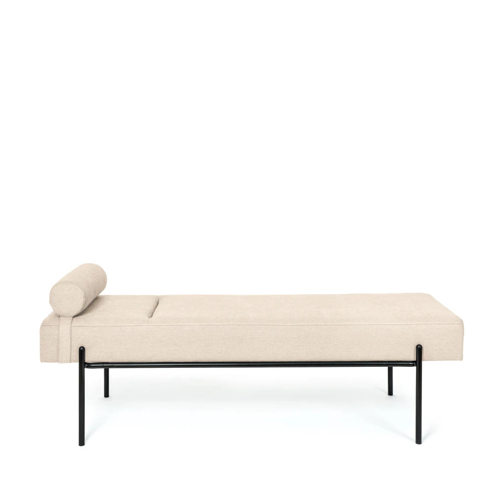 Bancheta Edimburgo bej / negru L140cm x A45cm x H55cm