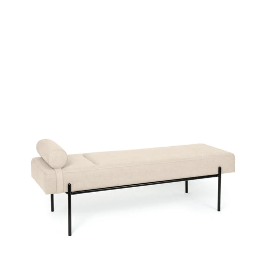 Bancheta Edimburgo bej / negru L140cm x A45cm x H55cm