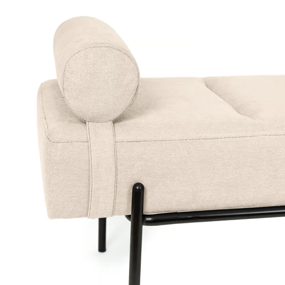 Bancheta Edimburgo bej / negru L140cm x A45cm x H55cm