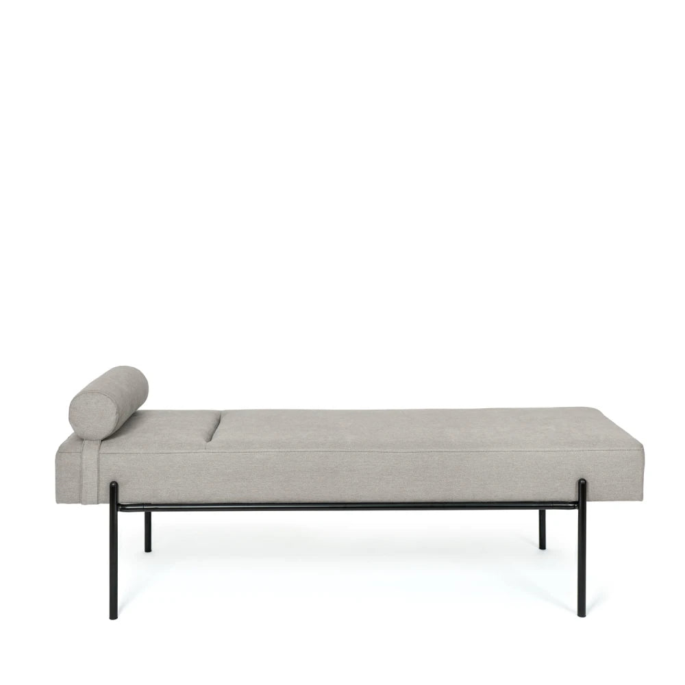 Bancheta Edimburgo gri / negru L140cm x A45cm x H55cm