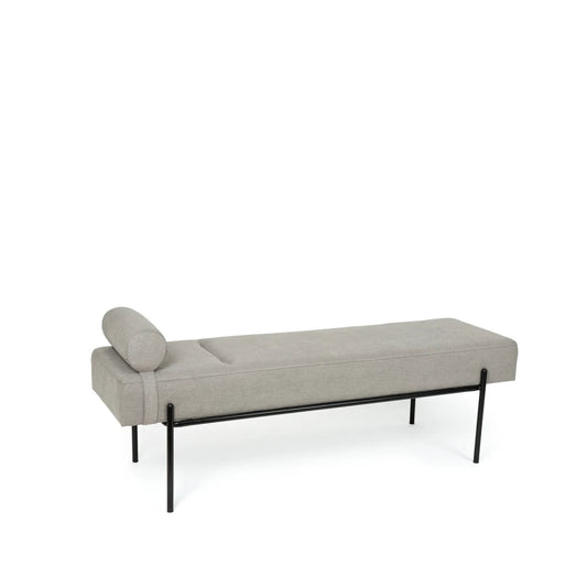 Bancheta Edimburgo gri / negru L140cm x A45cm x H55cm