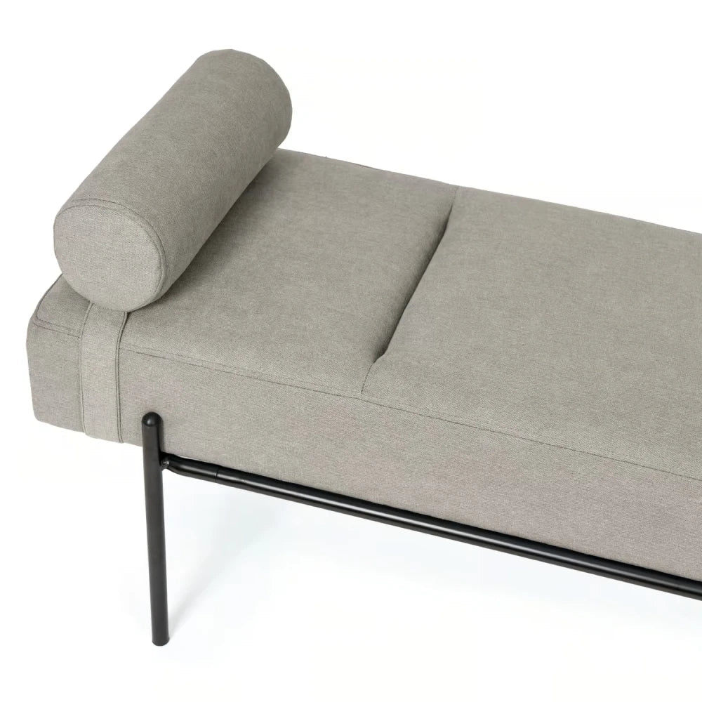 Bancheta Edimburgo gri / negru L140cm x A45cm x H55cm