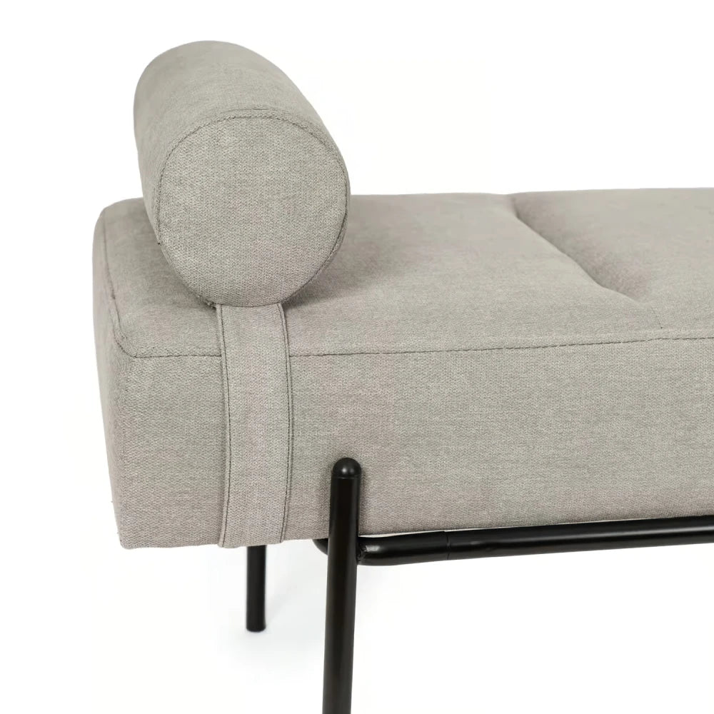 Bancheta Edimburgo gri / negru L140cm x A45cm x H55cm