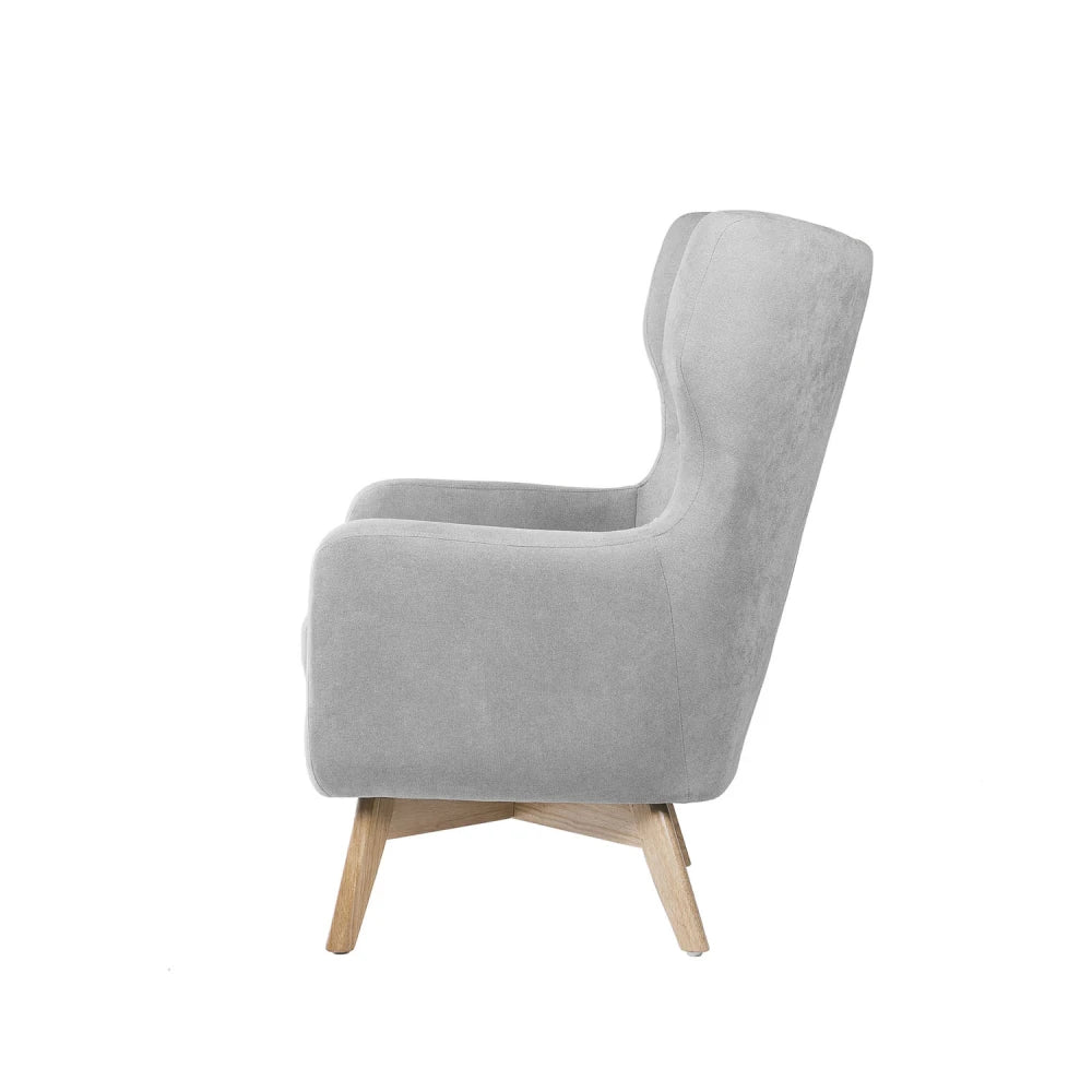 Fotoliu clasic tapitat LISBOA Gri deschis L75cm x A81cm x H97cm