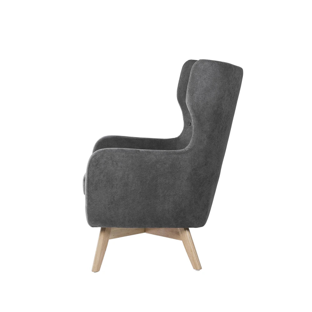 Fotoliu clasic tapitat LISBOA Gri inchis L75cm x A81cm x H97cm