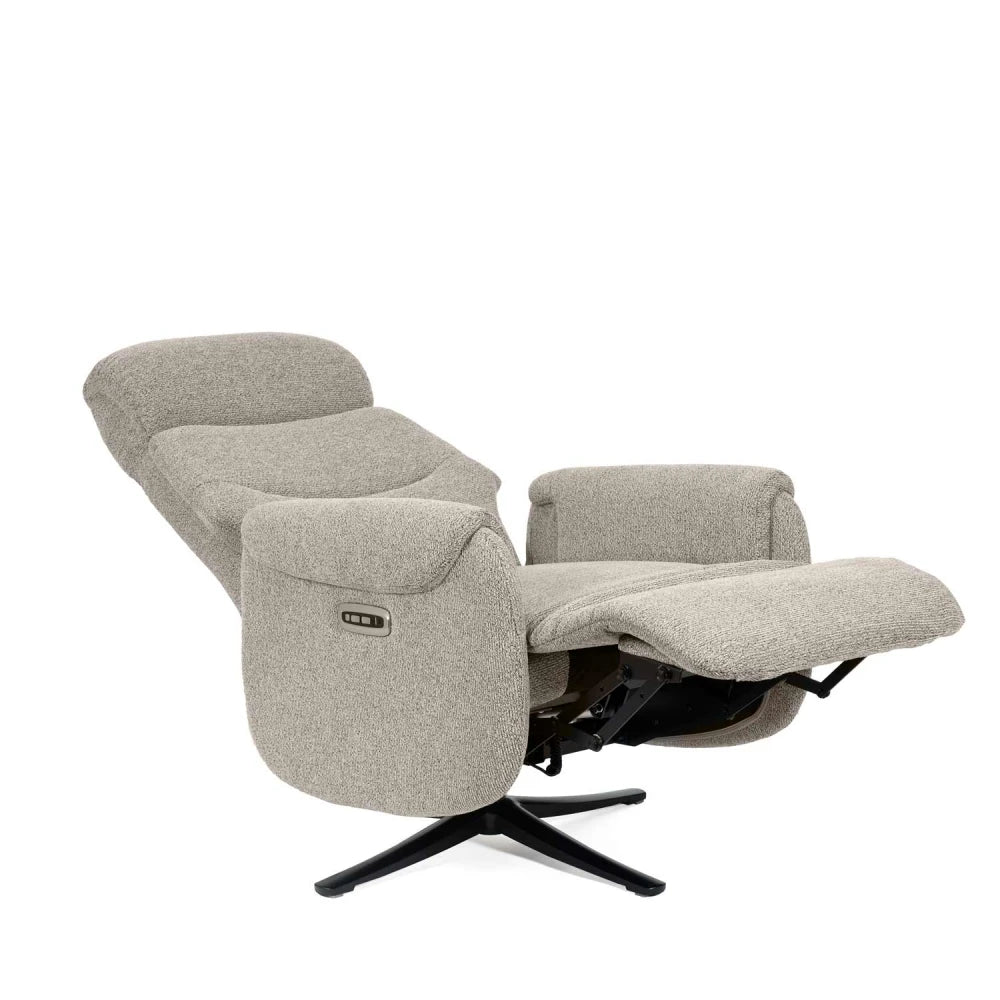 Fotoliu cu recliner electric 2 motoare rotativ 360 TAMIKO Taupe L74cm x A88cm x H109cm