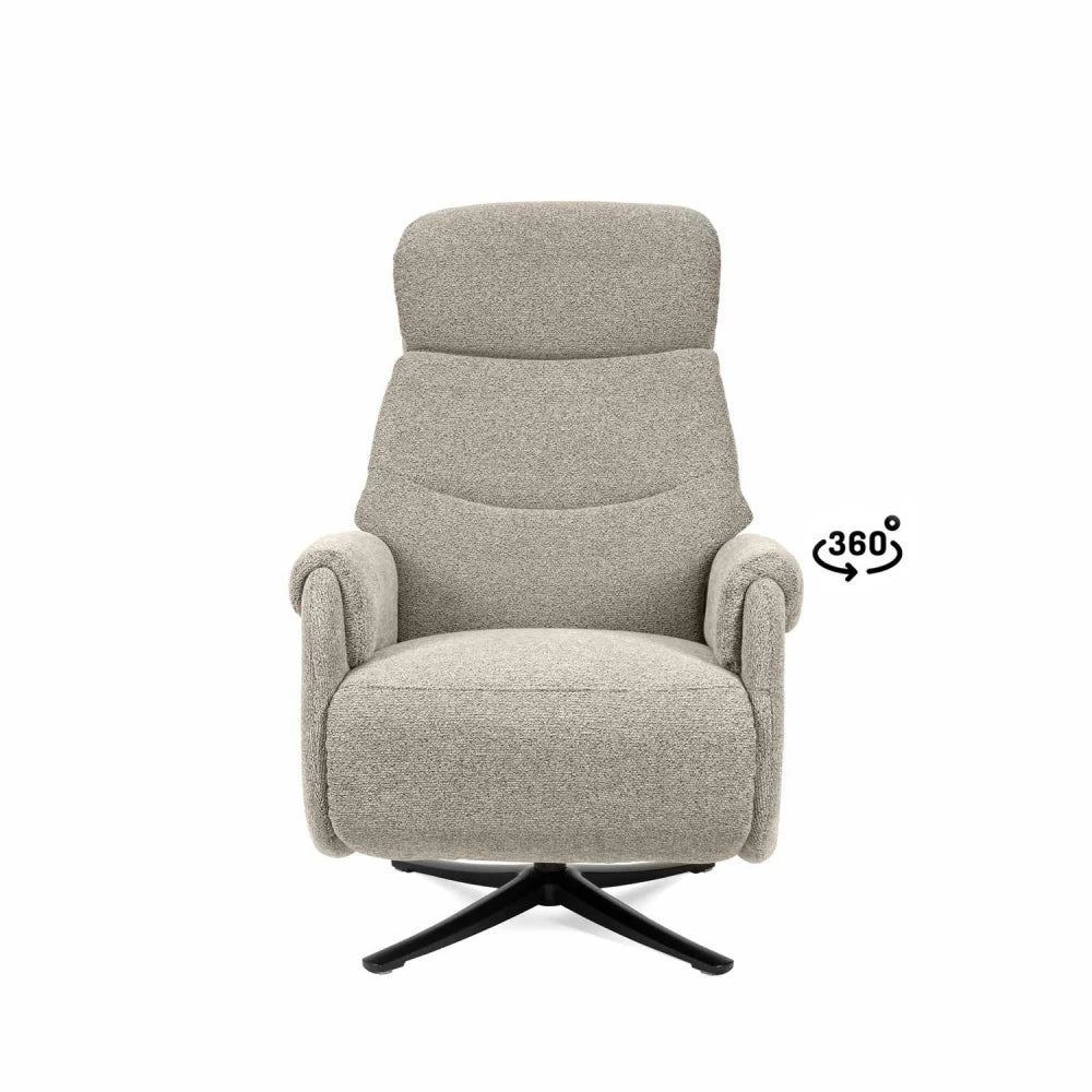 Fotoliu cu recliner electric 2 motoare rotativ 360 TAMIKO Taupe L74cm x A88cm x H109cm