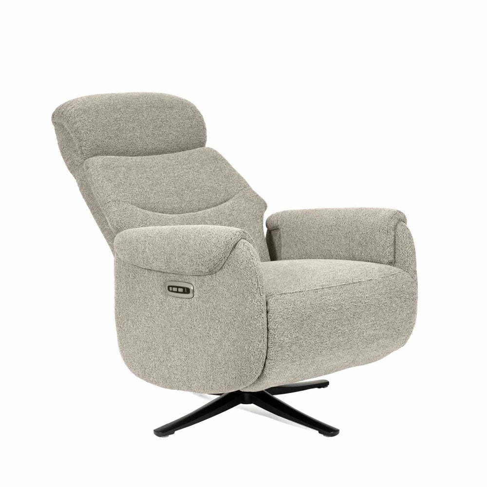 Fotoliu cu recliner electric 2 motoare rotativ 360 TAMIKO Taupe L74cm x A88cm x H109cm