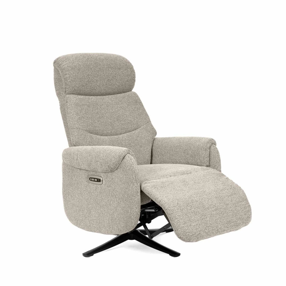 Fotoliu cu recliner electric 2 motoare rotativ 360 TAMIKO Taupe L74cm x A88cm x H109cm