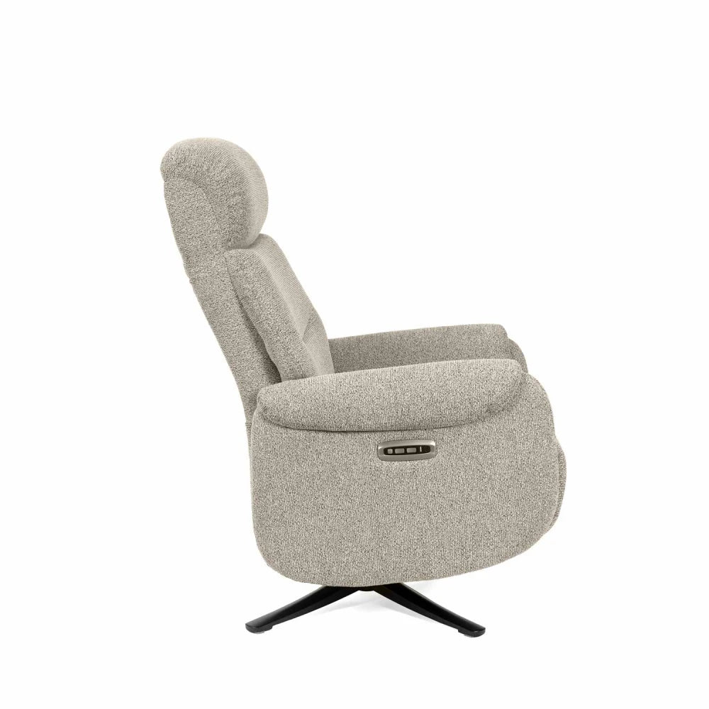 Fotoliu cu recliner electric 2 motoare rotativ 360 TAMIKO Taupe L74cm x A88cm x H109cm