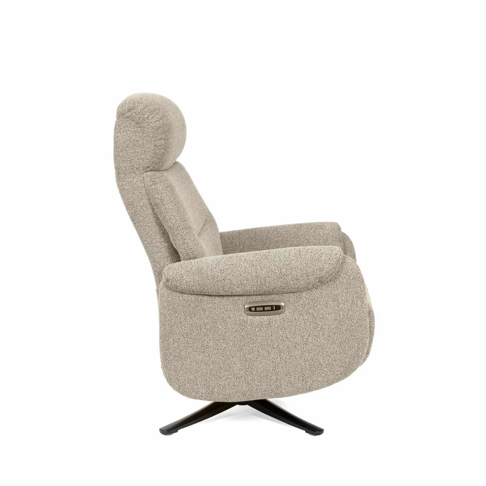 Fotoliu cu recliner electric 2 motoare rotativ 360 TAMIKO Taupe L74cm x A88cm x H109cm