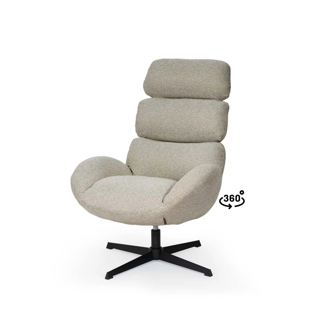 Fotoliu rotativ 360 PAULINE Taupe L75cm x A86cm x H109cm