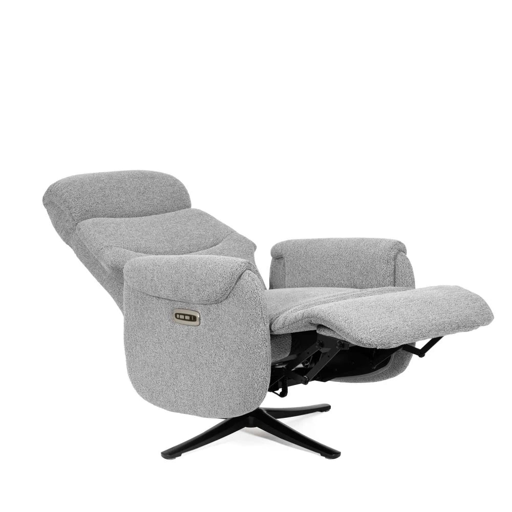 Fotoliu cu recliner electric 2 motoare rotativ 360 TAMIKO Gri L74cm x A88cm x H109cm
