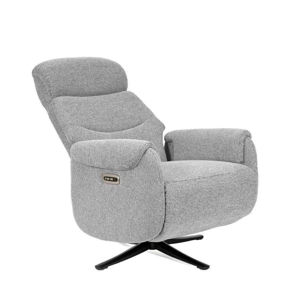 Fotoliu cu recliner electric 2 motoare rotativ 360 TAMIKO Gri L74cm x A88cm x H109cm