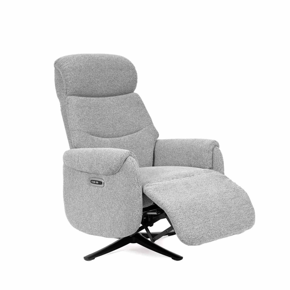 Fotoliu cu recliner electric 2 motoare rotativ 360 TAMIKO Gri L74cm x A88cm x H109cm