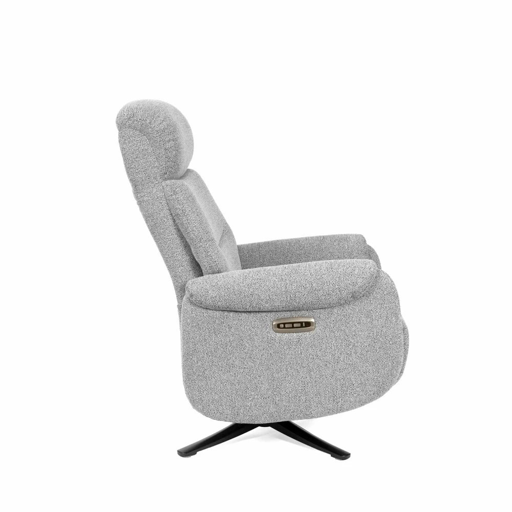 Fotoliu cu recliner electric 2 motoare rotativ 360 TAMIKO Gri L74cm x A88cm x H109cm