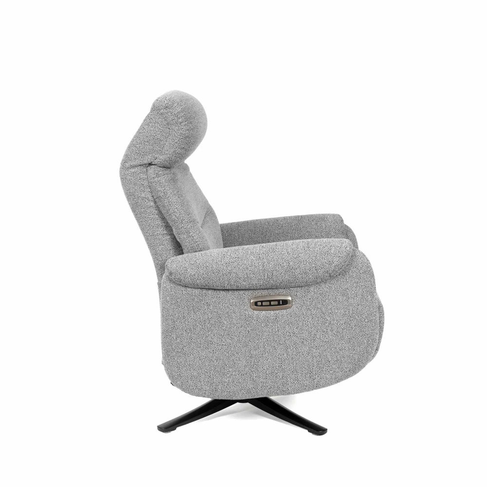 Fotoliu cu recliner electric 2 motoare rotativ 360 TAMIKO Gri L74cm x A88cm x H109cm